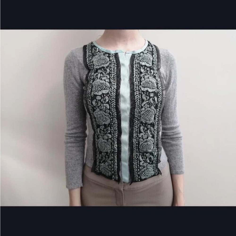 Alberta Ferretti Gray Knit Cardigan